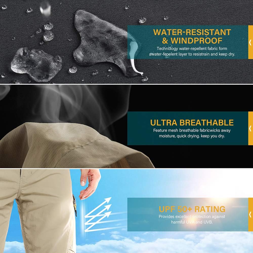 Women's Hiking Pants Convertible Zip Off Lightweight Quick Dry Outdoor Travel Camping Safari fising Pants