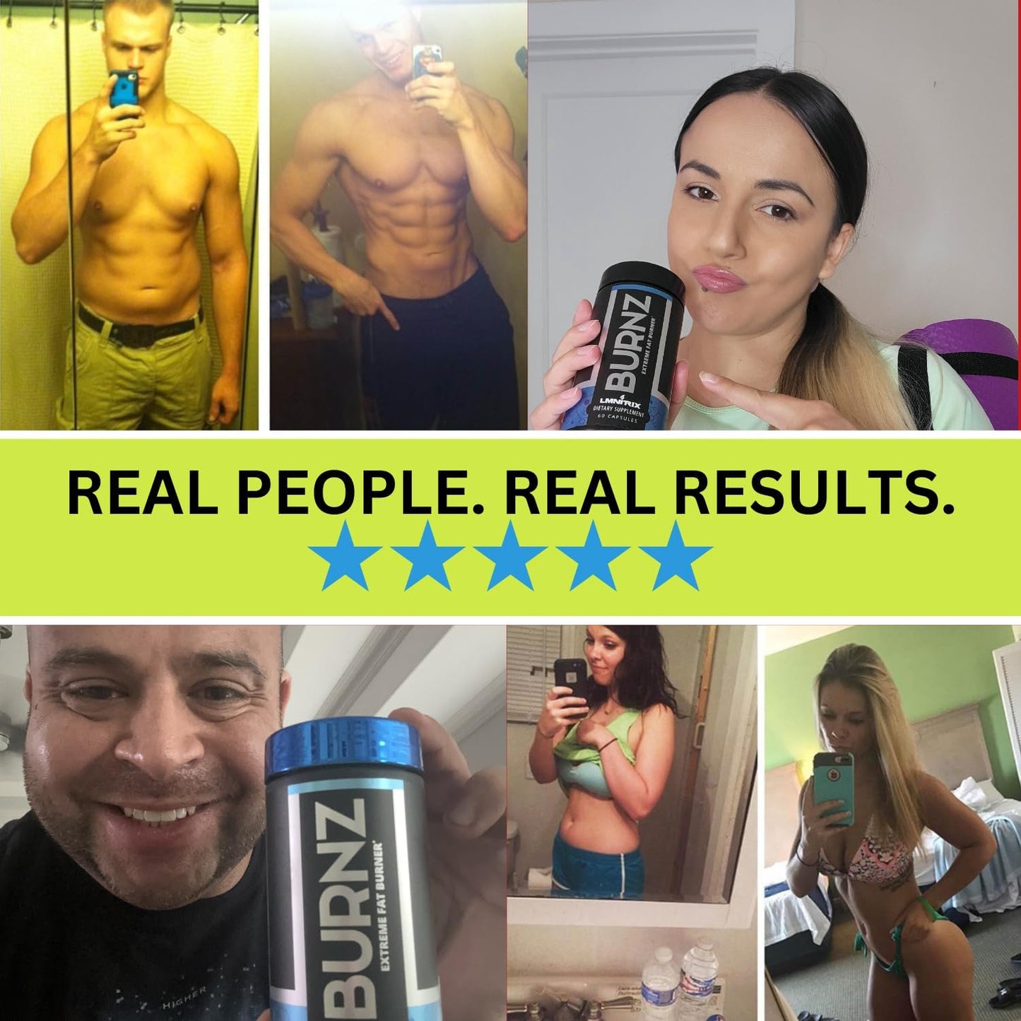 Burnz EXT - Extreme Thermogenic Fat Burner - Powerful Weight Managment Aid, Stronger Than Most Diet Pills - True Plateau Destroyer - Lose Weight Fast for Men and Women - Real Results - 60ct