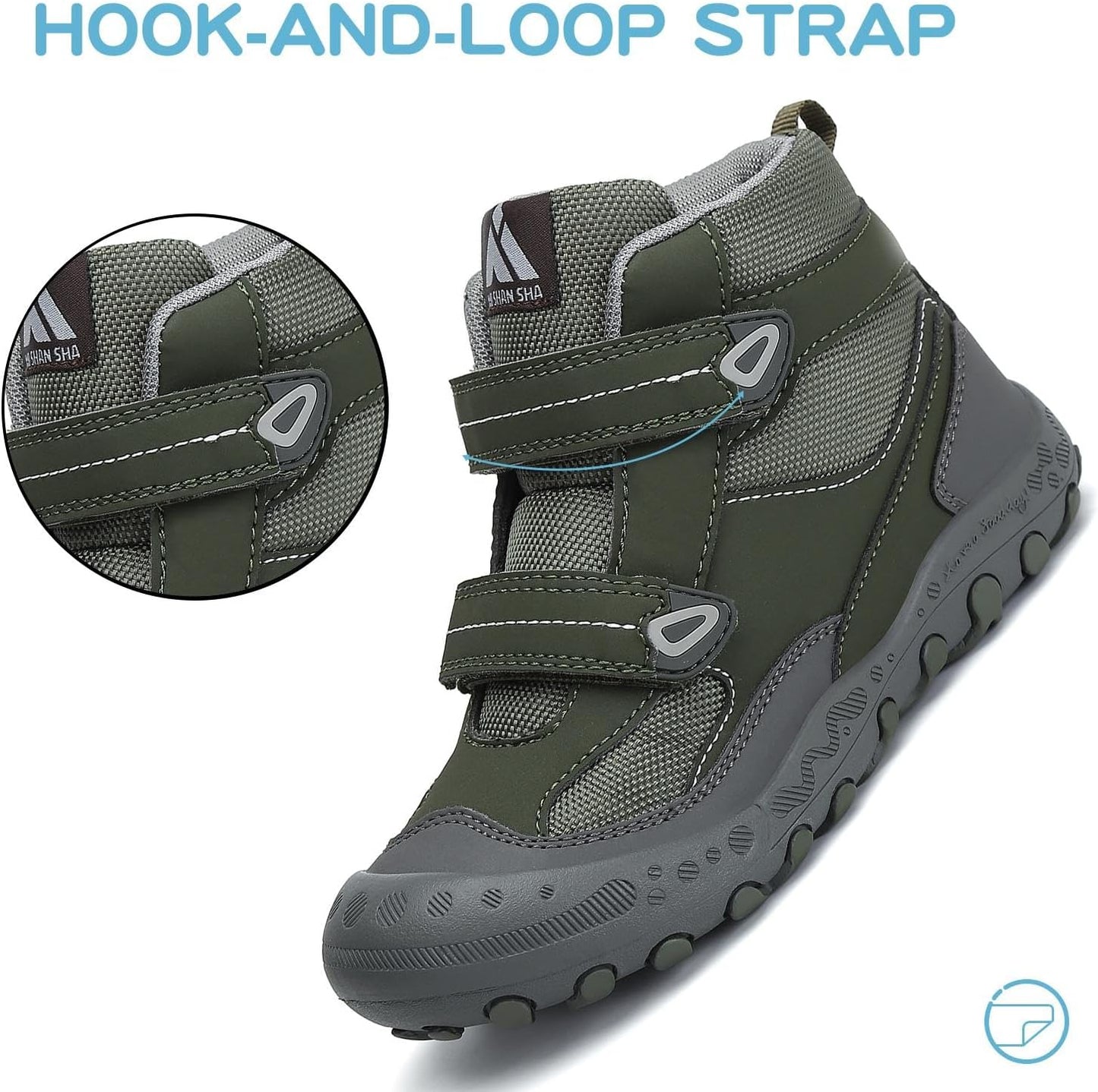 Mishansha Kids Water Resistant Hiking Boots, Boys Girls Anti Collision Anti-Skid Athletic Outdoor Adventure Trekking Shoes