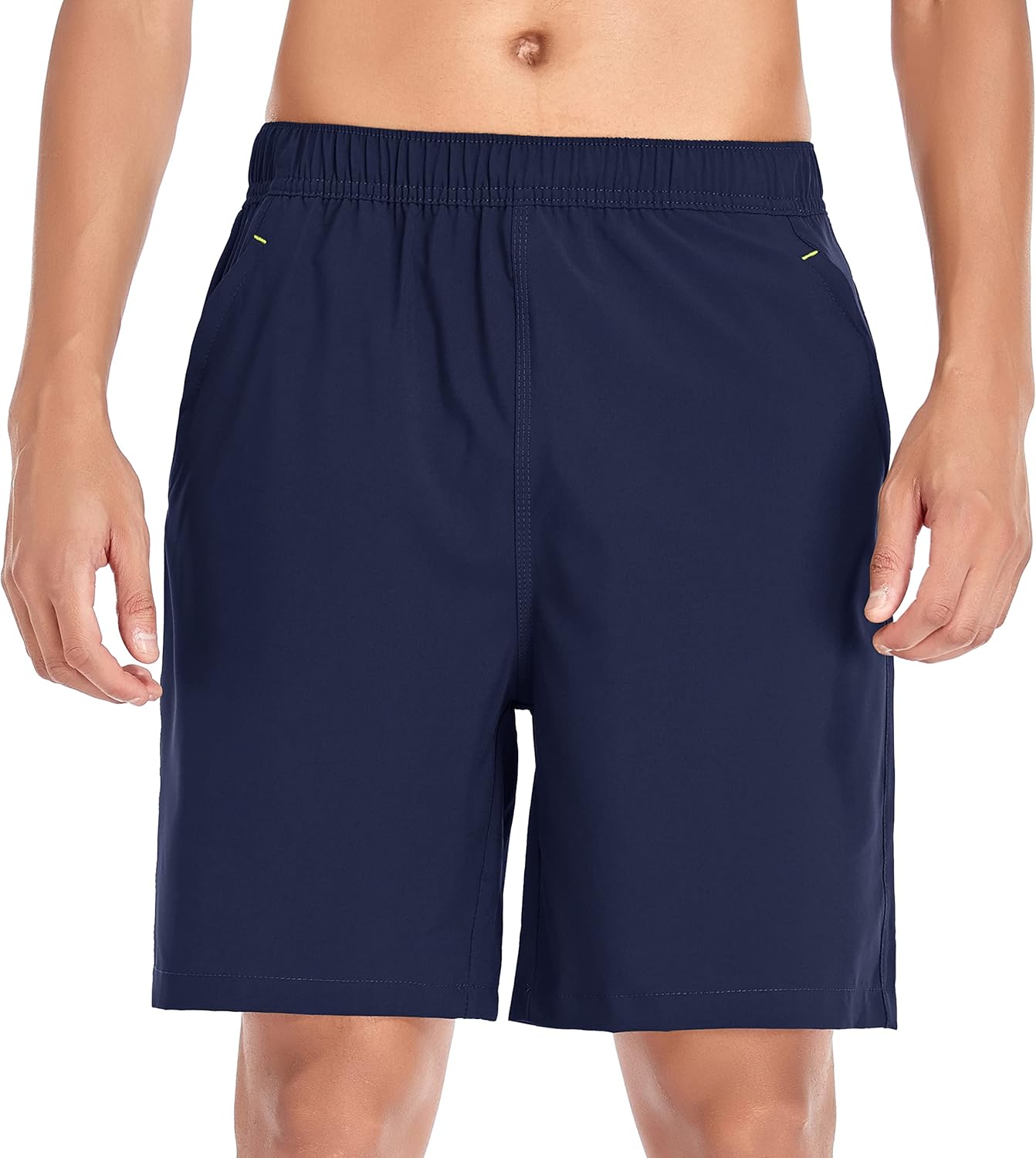 Men's Gym Shorts Sports Quick Dry Workout Running or Casual Training Short with Zipper Pockets