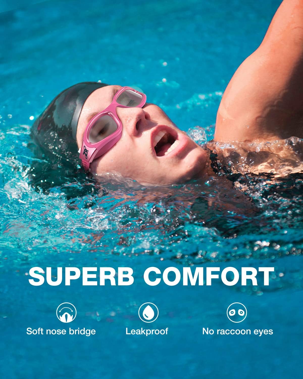 ZIONOR Swim Goggles, G1 MAX Polarized Anti-Fog Swimming Goggles for Men Women