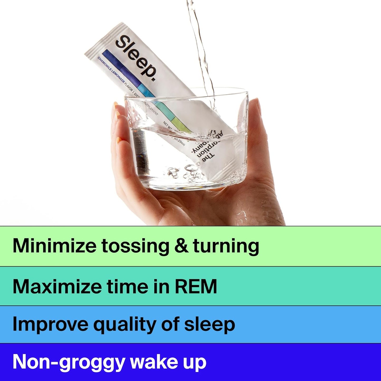 Sleep Aid Powder - Calming Drink for Deep Sleep with Liposomal Saffron, Magnesium & PharmaGABA Melatonin-Free Natural Supplement to Reduce Stress and Improve Sleep Quality Chamomile Lemonade 14 Sticks