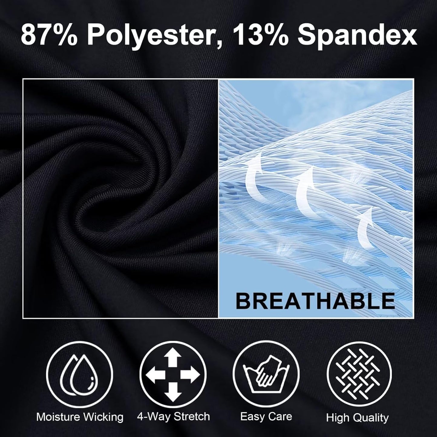 M MAELREG Collarless Golf Shirts for Men Dry Fit Moisture Wicking Performance Solid Casual Mens Henley Shirts Short Sleeve