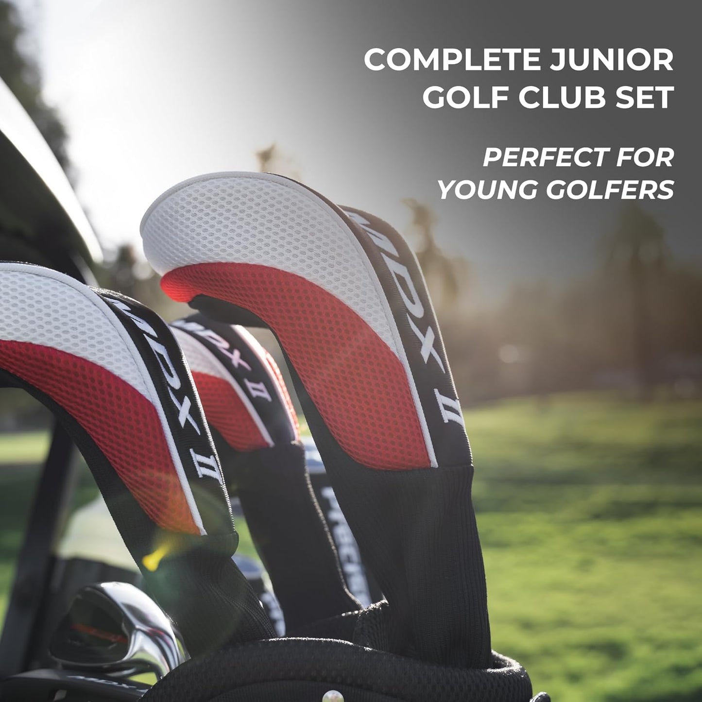 Precise XD-J Junior Golf Clubs Set – Right & Left Hand Options – Kids Golf Clubs for Ages 3-5, 6-8, 9-12 – Lightweight Graphite Shafts, Hybrid Club, Stand Bag – Boys & Girls Golf Set