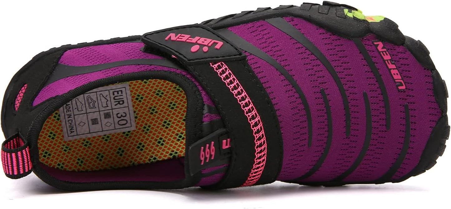 UBFEN Water Shoes for Kids Boys Girls Aqua Socks Barefoot Beach Sports Swim Pool Quick Dry Lightweight Toddler Little Big Kid