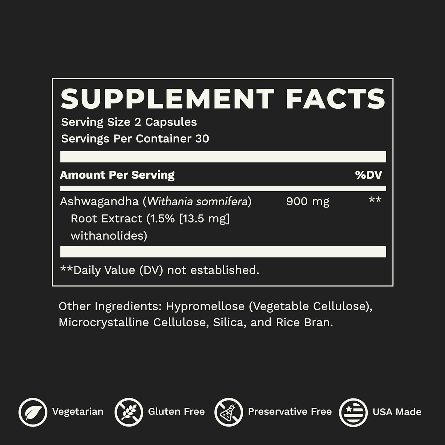 LifeSeasons Essentials Ashwagandha - Stress & Sleep Support Supplement - Calm & Focused Mind - Improves Athletic Performance & Brain Function - 900mg per 2 Capsules - 60 Capsules