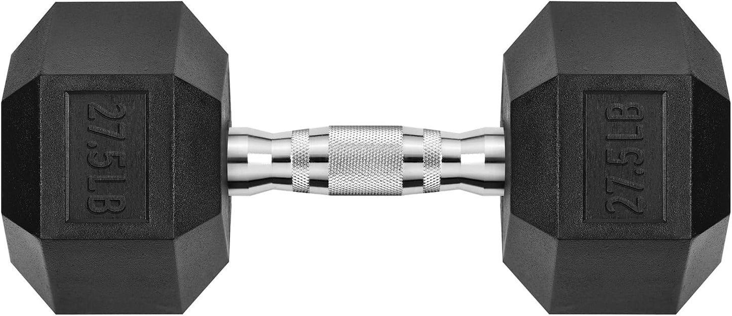 Hex Dumbbell 45-480 lb Set, Rubber Encased Exercise & Fitness Dumbbells for Home Gym, Hand Weights for Strength Training