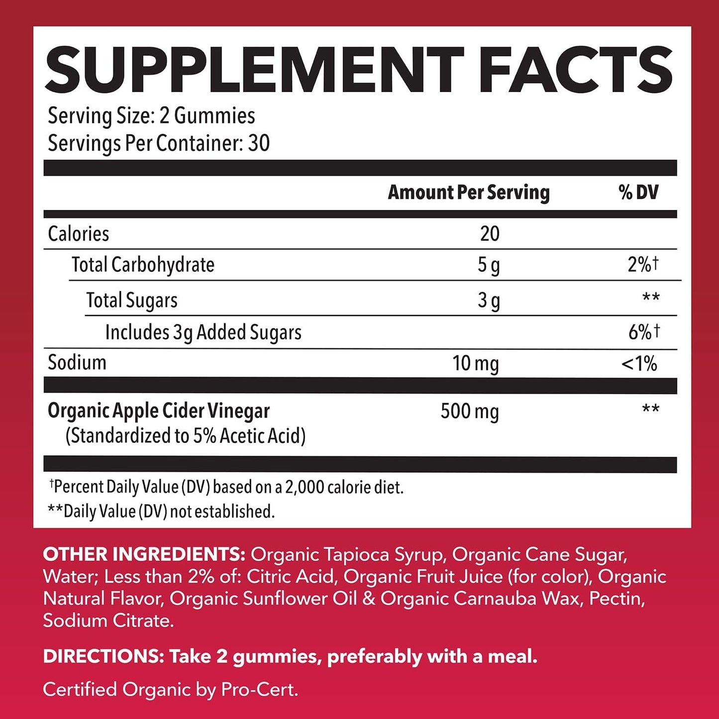 Apple Cider Vinegar Gummies - Organic ACV Vitamins for Digestive Health, Metabolism & Gut Support - 60 Count - Vegan, Non-GMO, Gluten-Free - Delicious Flavor & No Harsh Taste - 1 Month Supply