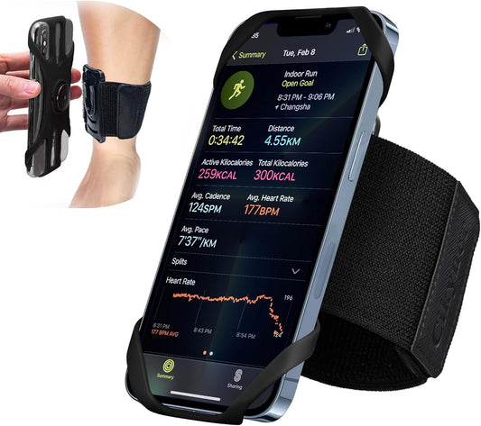 Cikyner Running wristband, Running Phone Holder Sports wristband 360° Rotatable & Detachable Running Phone wristband for 4.5- 7'' iPhone for Gym Jogging Cycling Hiking