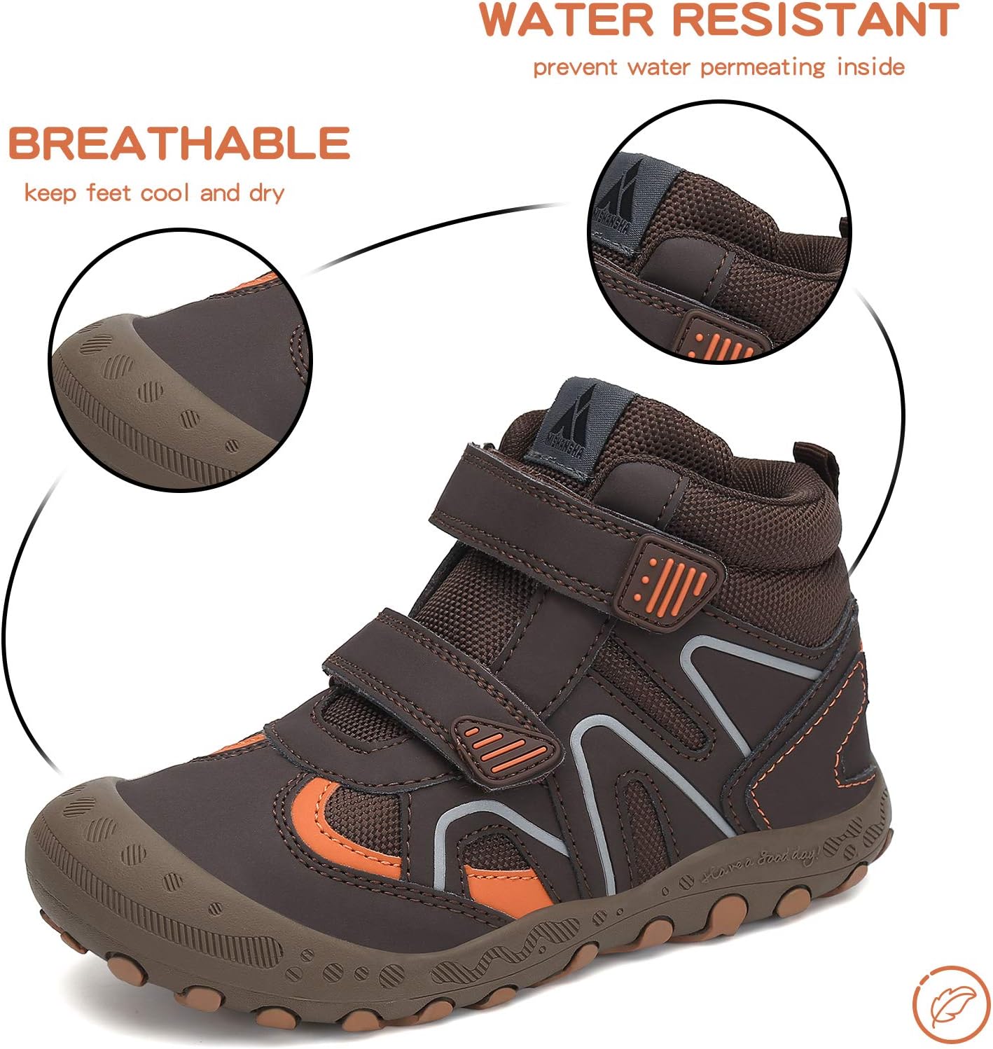 Mishansha Kids Water Resistant Hiking Boots, Boys Girls Anti Collision Anti-Skid Athletic Outdoor Adventure Trekking Shoes