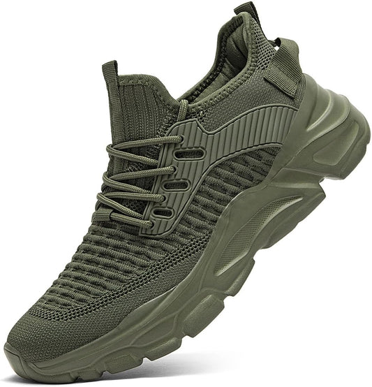 Men's Slip on Walking Shoes Tennis Running Sneakers Lightweight Breathable Casual Soft Sole Comfort Work Gym Trainers