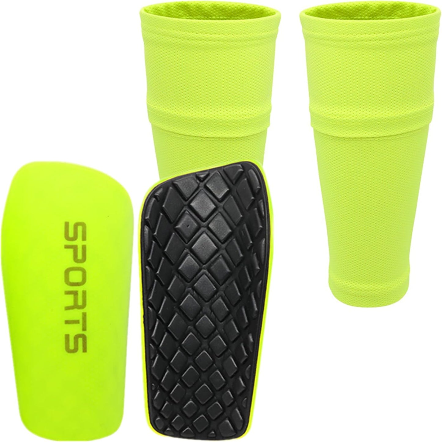 Soccer Shin Guards for Kids Youth Adults - Shin Pads and Sleeves Set with Optimized Insert Pocket for Boys Girls Men Women for Football Games - Protective Soccer Equipment(3 in 1)