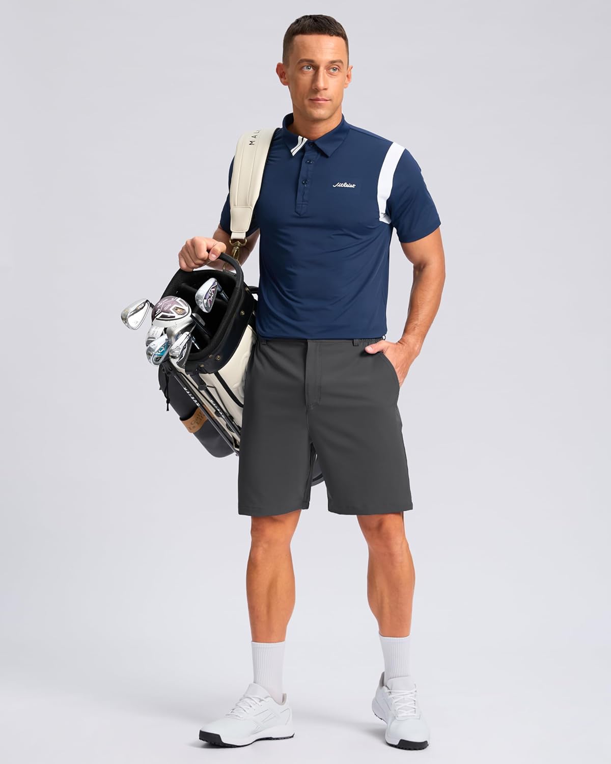 Pudolla Men's Casual Shorts 7"/9" Lightweight Golf Shorts with 3 Pockets Stretch Quick Dry Comfy Work Shorts