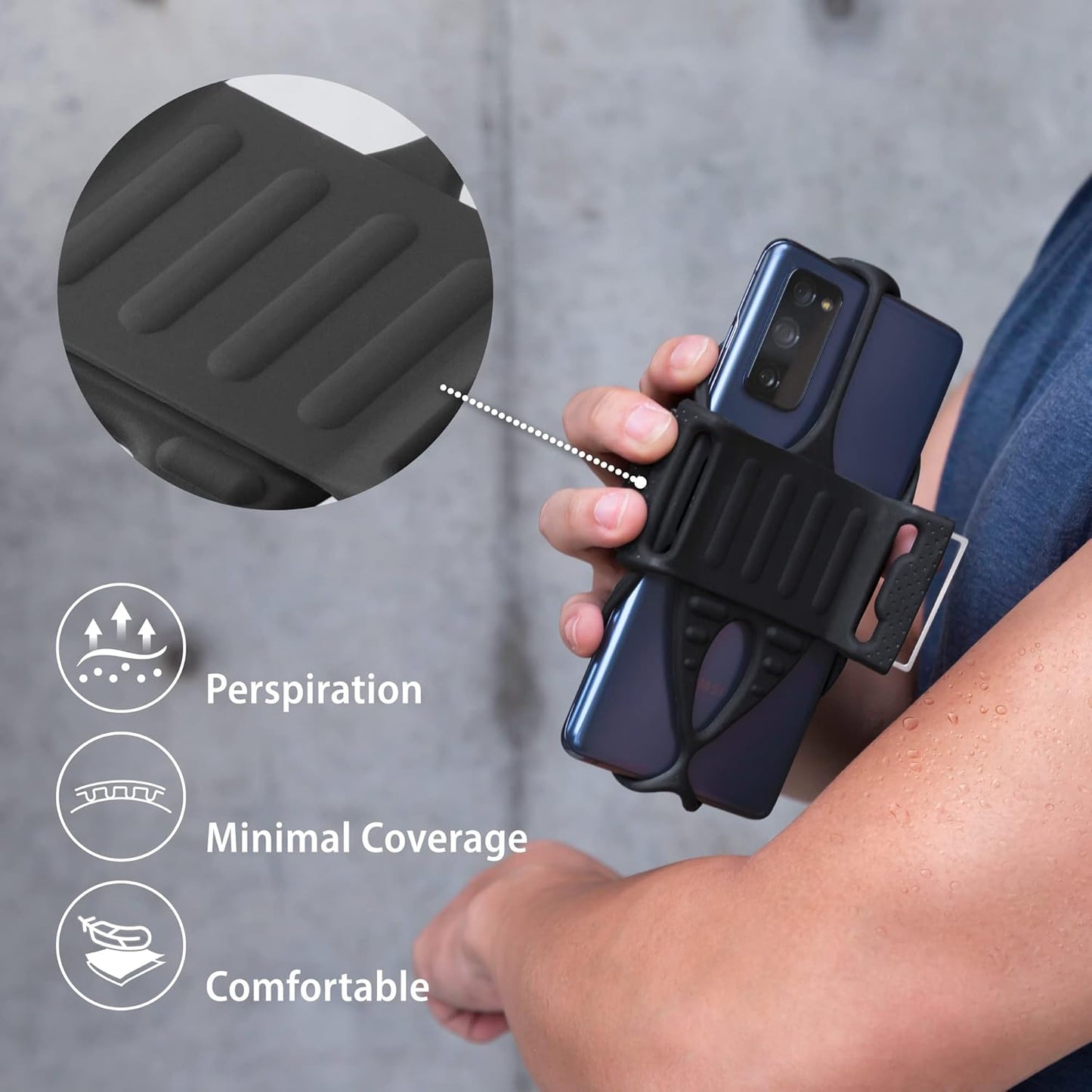 Bone Cell Phone Armbands+Sport Pocket, Run Tie 2+Pocket, L Arm Size, Fits Phone Size 4.7-7.2 Inches for iPhone 13 12 11 Pro Max XS XR X Samsung Galaxy