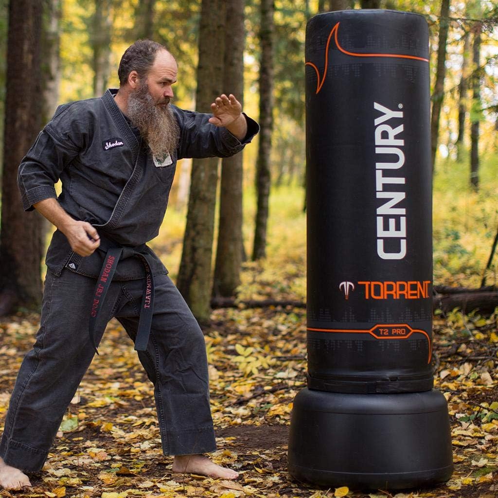 Century Torrent Freestanding Punching Bags - T1 or T2 Options | Black Free Standing Training Heavy Bag | Ideal for Martial Arts, Boxing, Kickboxing and Cardio Workouts | Designed for Men and Women
