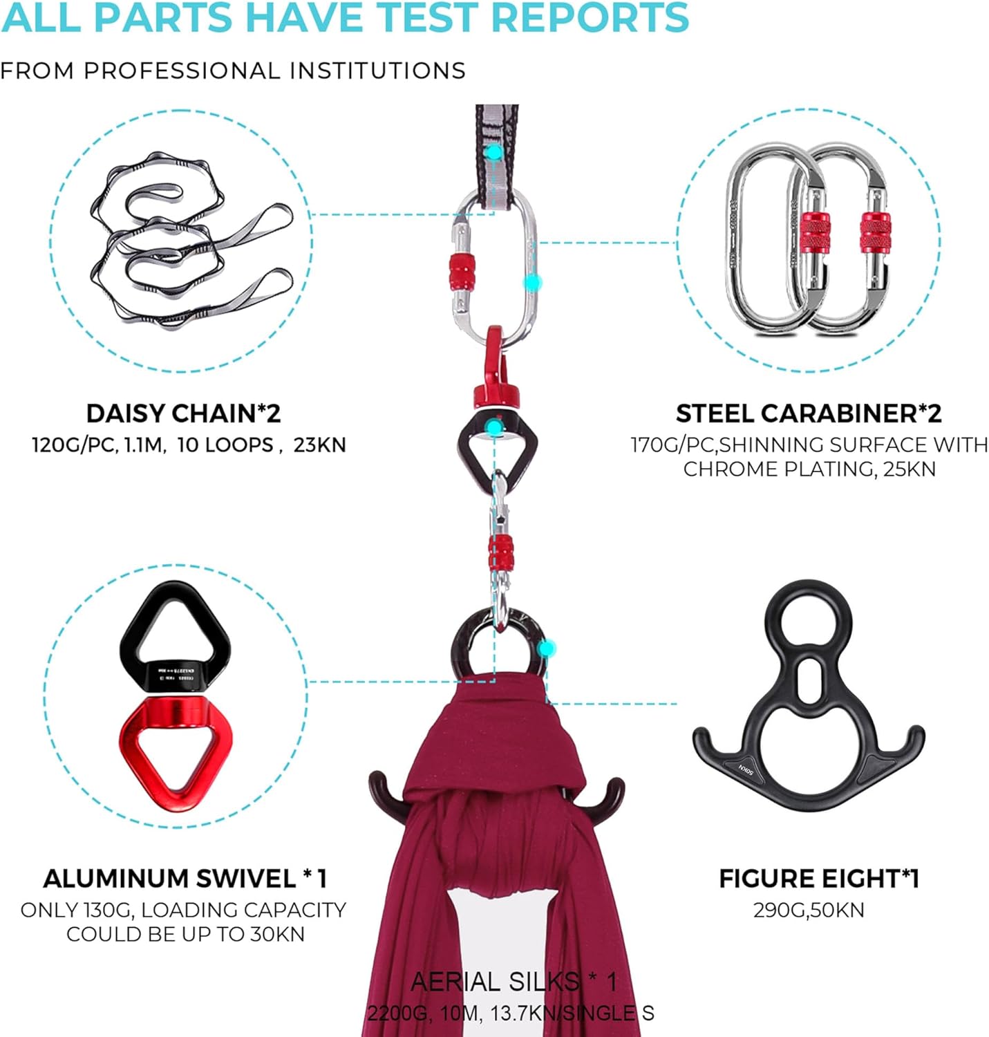 Aerial Silks 11 Yards Aerial Silks For Home Aerial Yoga Swing Aerial Yoga Hammock Swing Aerial Silk For Gymnastics