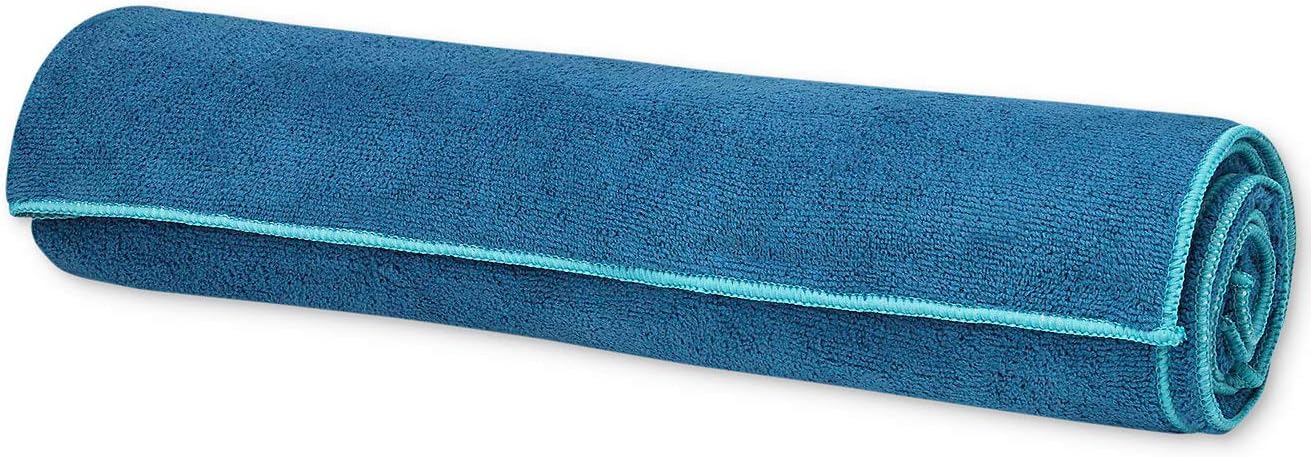 Gaiam Stay Put Yoga Towel Mat (Fits Over Standard ) Size - 68"L x 24"W, Lake