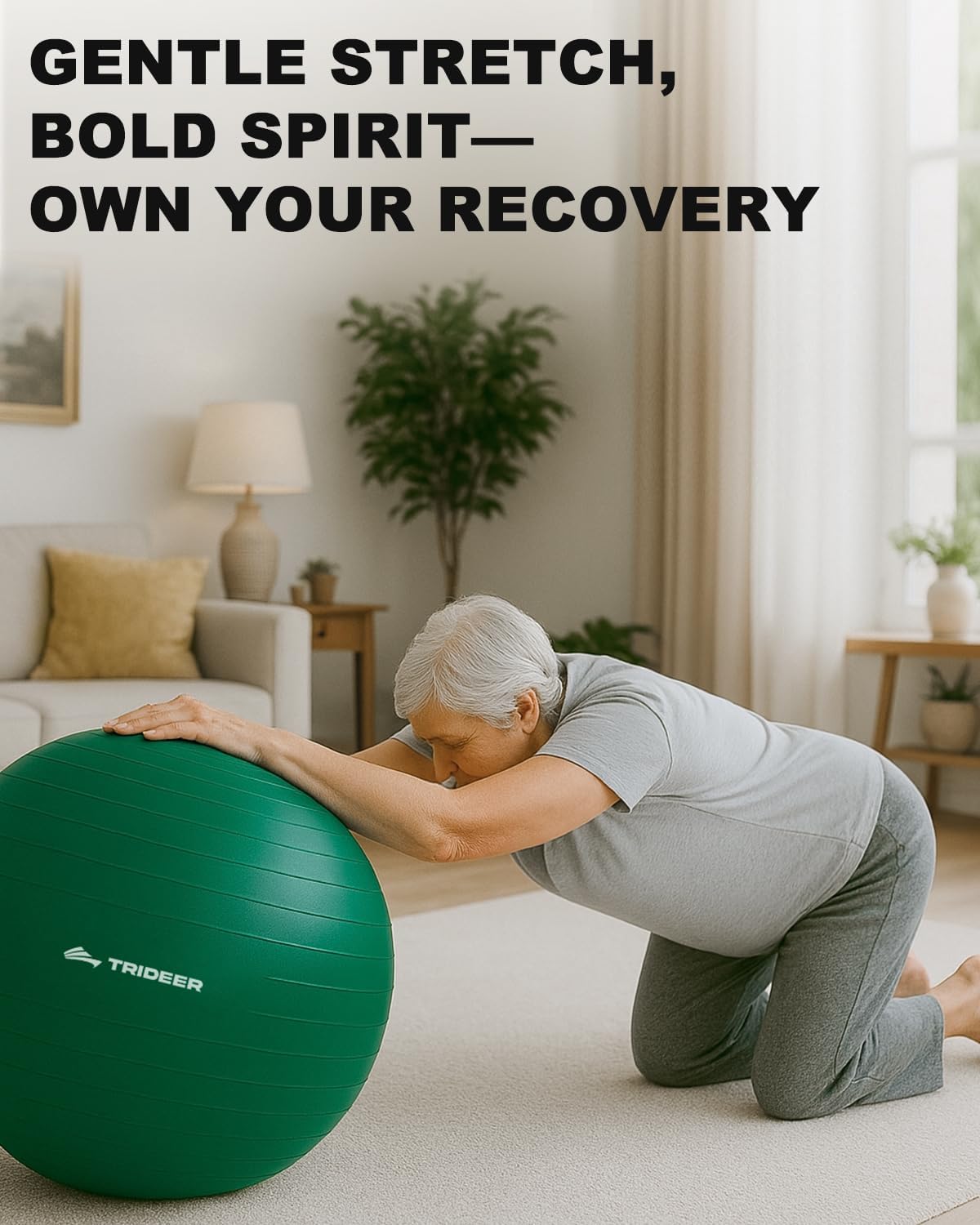 Trideer Exercise Ball for Physical Therapy & Workout - Swiss Ball for Core Strength & Balance