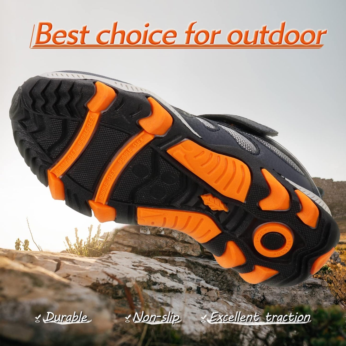 Boys Hiking Shoes Kids Sneakers Outdoor Waterproof Athletic Running Slip Resistant Comfortable (Little/Big Kids)