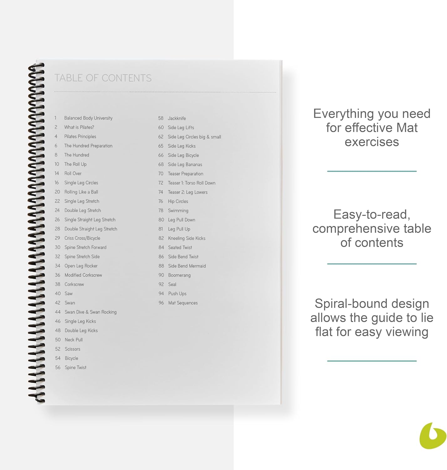 Balanced Body Mat Guide, Pilates Mat Guide for Workout Equipment, for Home Gym or Studio Use