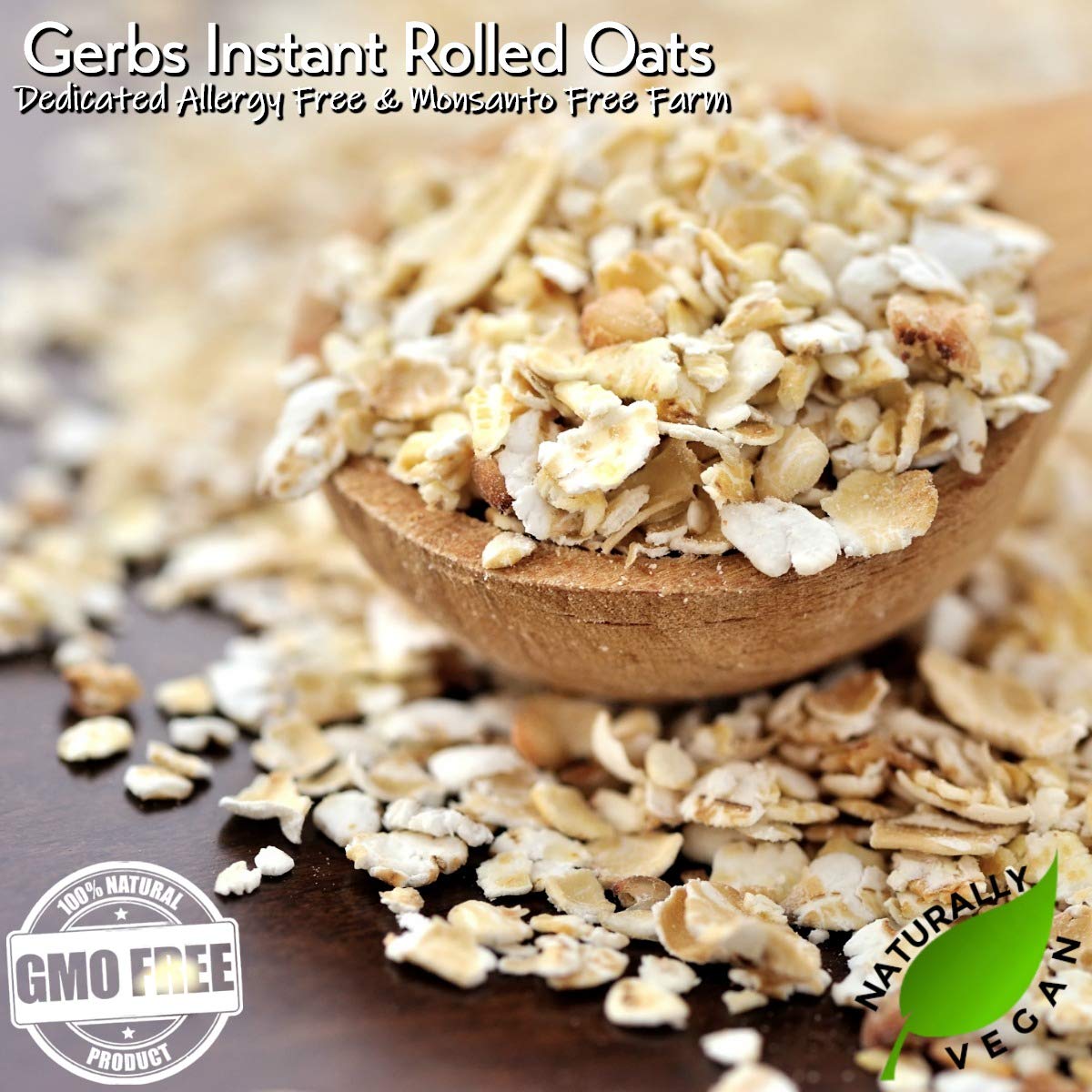 Gerbs Gluten-Free Instant Oats 4 lbs. | Carefully Sourced, Resealable Bag | Smooth & Creamy Texture | Top 14 Allergen-Free