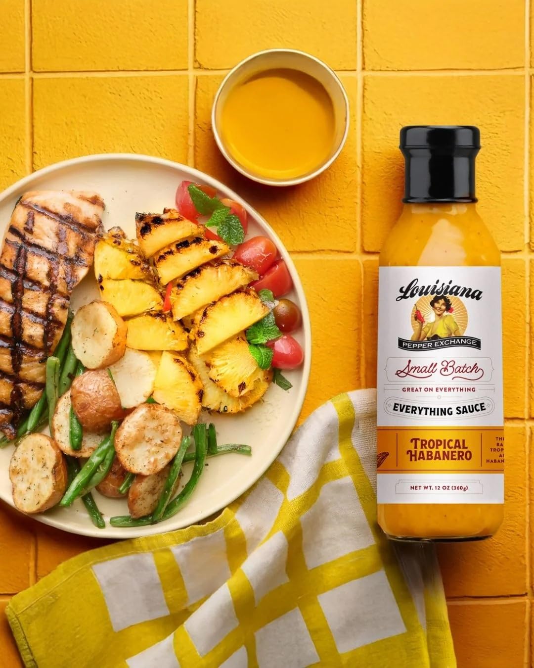 Louisiana Pepper Exchange Tropical Habanero Pepper Sauce – Sweet & Spicy with Mango and Pineapple, Gluten-Free, 12 Fl Oz (2 pack), Limited Edition