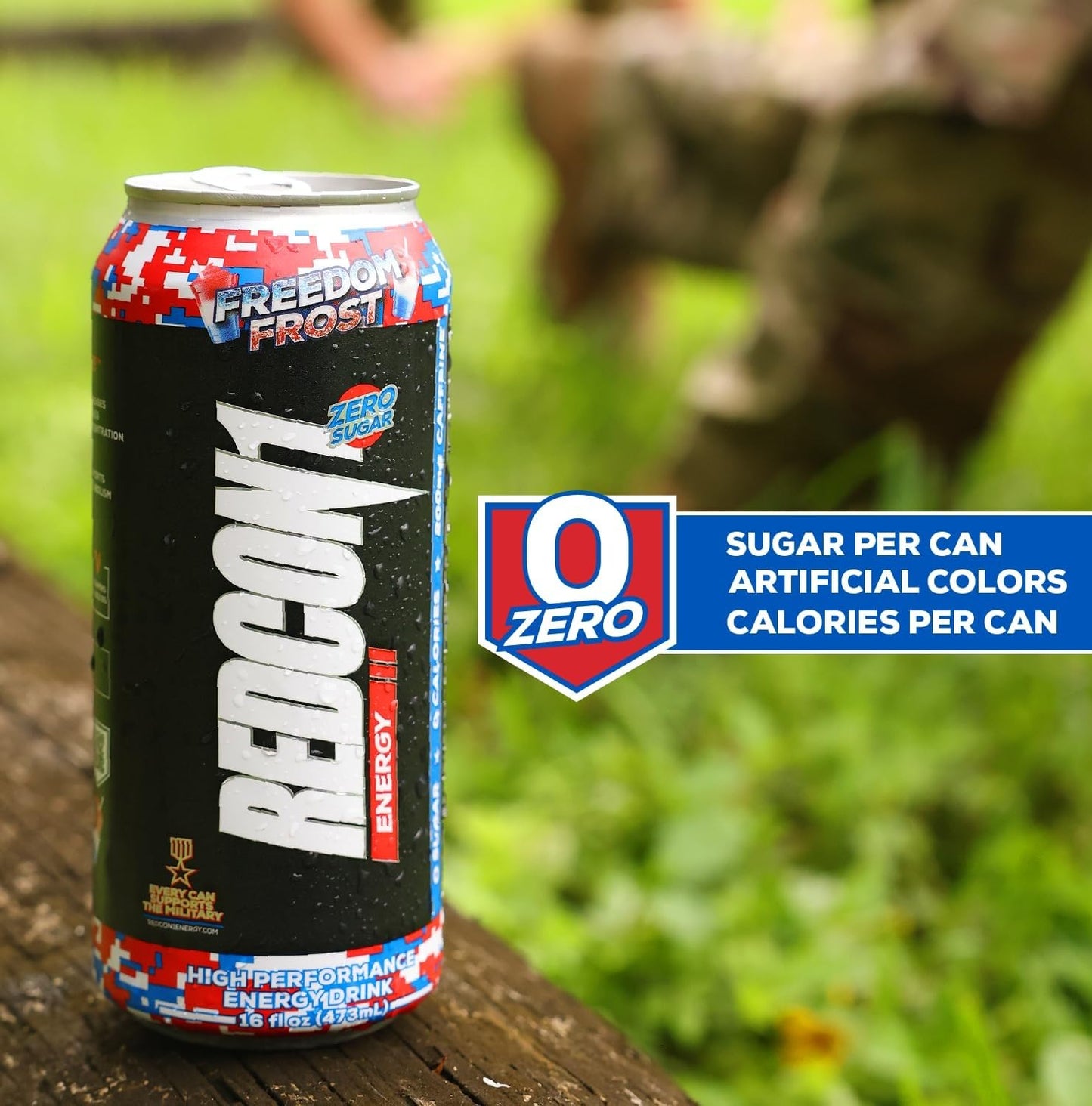 REDCON1 Energy High Performance Drink, Freedom Frost - Zero Sugar Energy Drink with Alpha GPC Nootropic - 200mg Natural Caffeine from Green Coffee Beans - Vitamin B6, B12 & B5 to Boost Mood (12 ct)