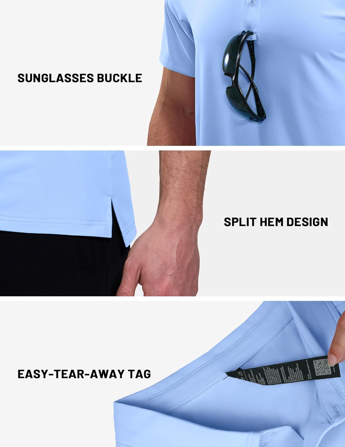 MIER Polo Shirts for Men Short Sleeve Dry Fit Performance Golf Tennis Active Collared Shirts, UPF 50+ Sun Protection