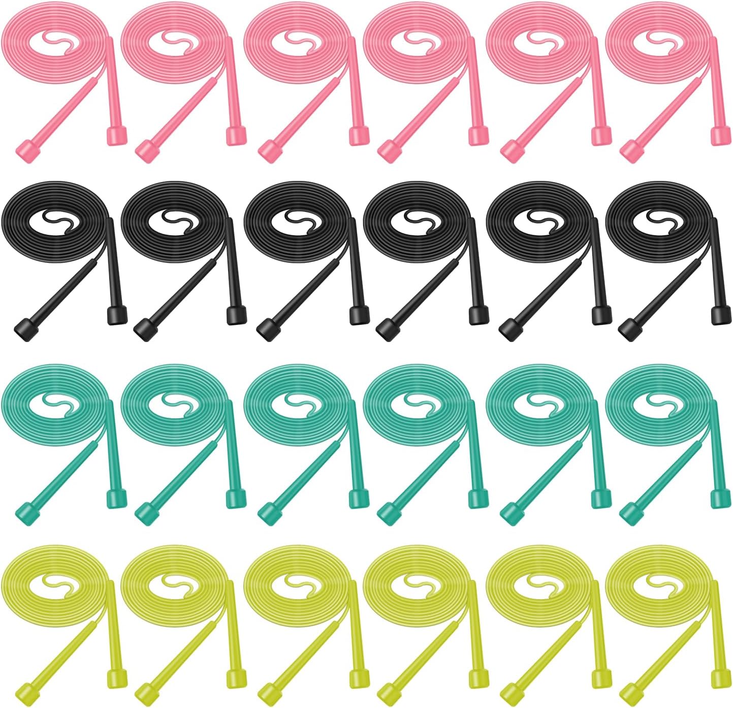 24/36 Pack Pvc Jump Rope, Adjustable Speed Jump Rope with Plastic Handles for Men Women, Skipping Rope for Exercise and Gym Fitness