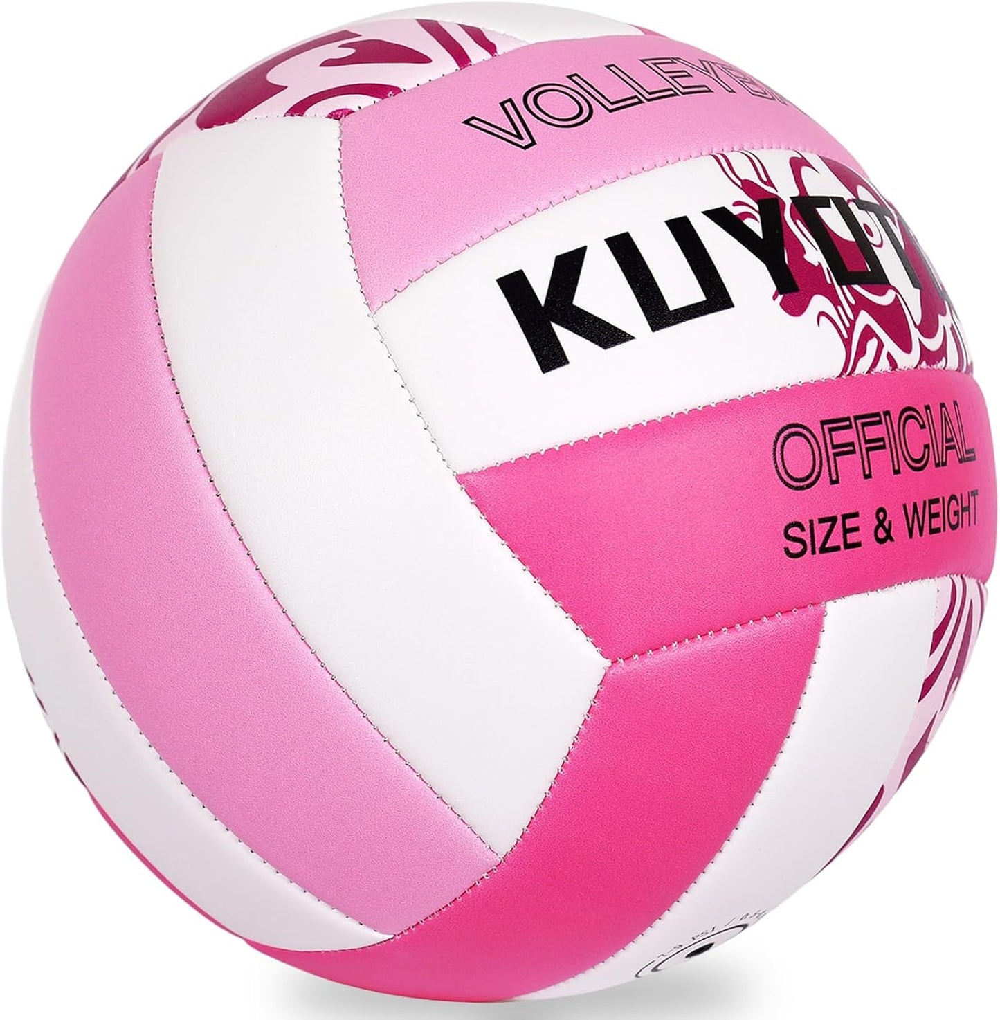 KUYOTQ Official Size 5 in&Outdoor Beach Volleyball,3MM Thickened Surface Soft Leather Youth Womens Mens Volleyball for Game Gym Training(Deflated)