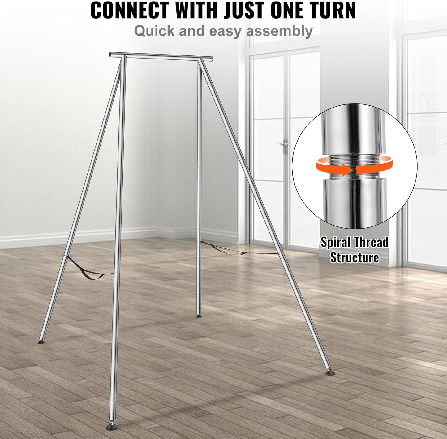 VEVOR Aerial Yoga Frame, 9.67 ft Height Swing Stand, Max 551.15 lbs Load Chrome-Plated Steel Pipe Inversion Yoga Rig for Indoor Outdoor Use