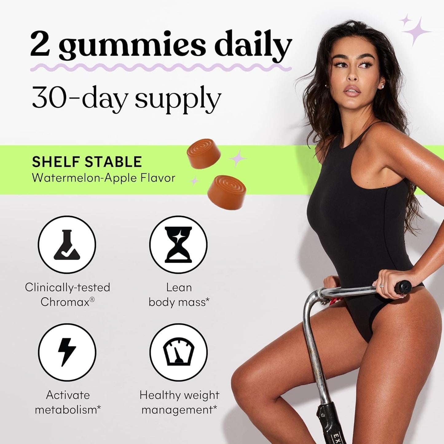 Lemme Tone Metabolism Gummies, Apple Cider Vinegar, Clinically Studied Chromium, B12, Ginger, Promote Lean Body Mass, Watermelon Apple Flavor (30 Day Supply)