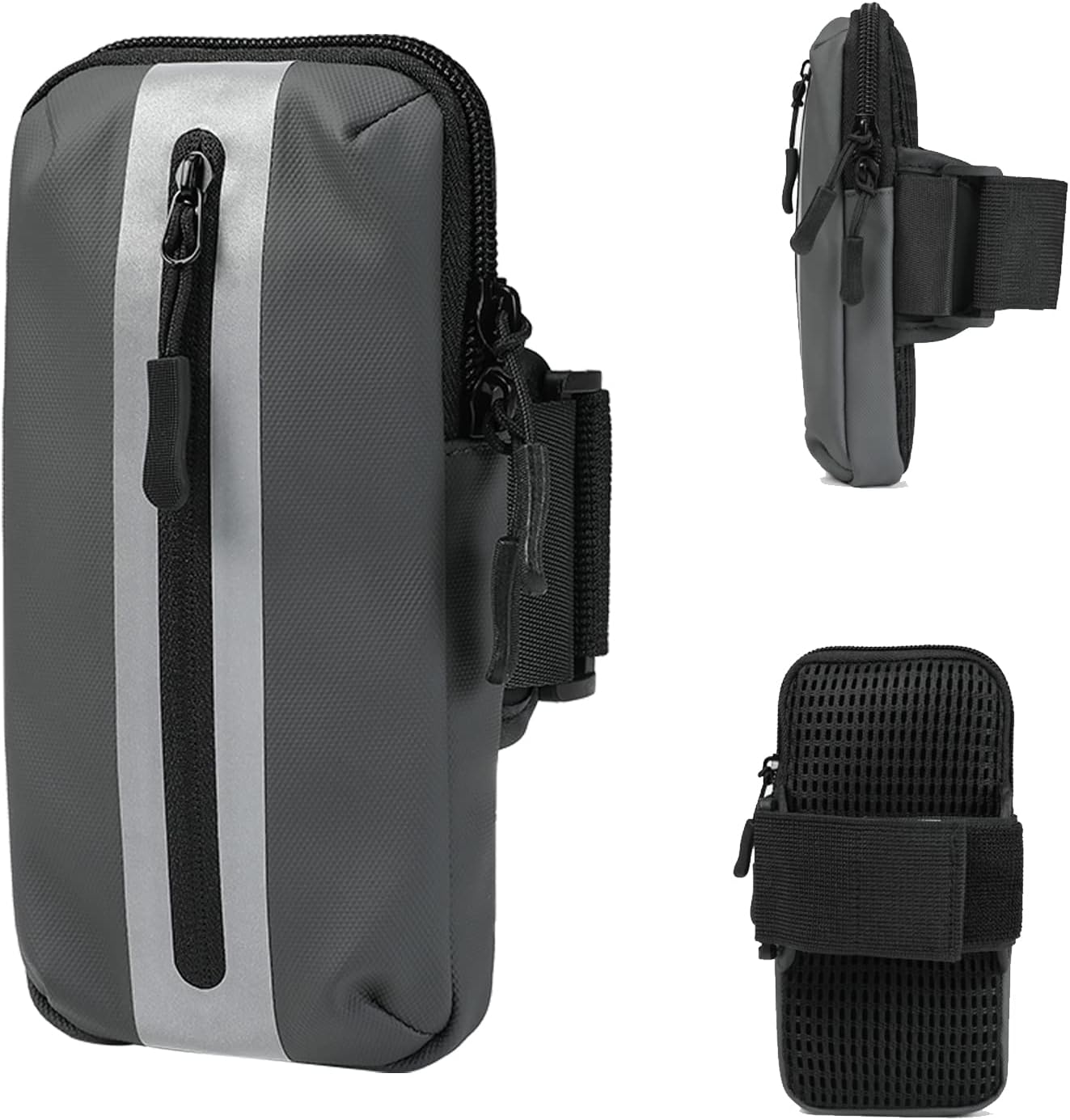 Running Phone Holder Armband, iPhone Arm Bands for Exercise, Running Arm Bands for Cell Phone, Phone Purse Cell Phone Holder for Walking (Grey)