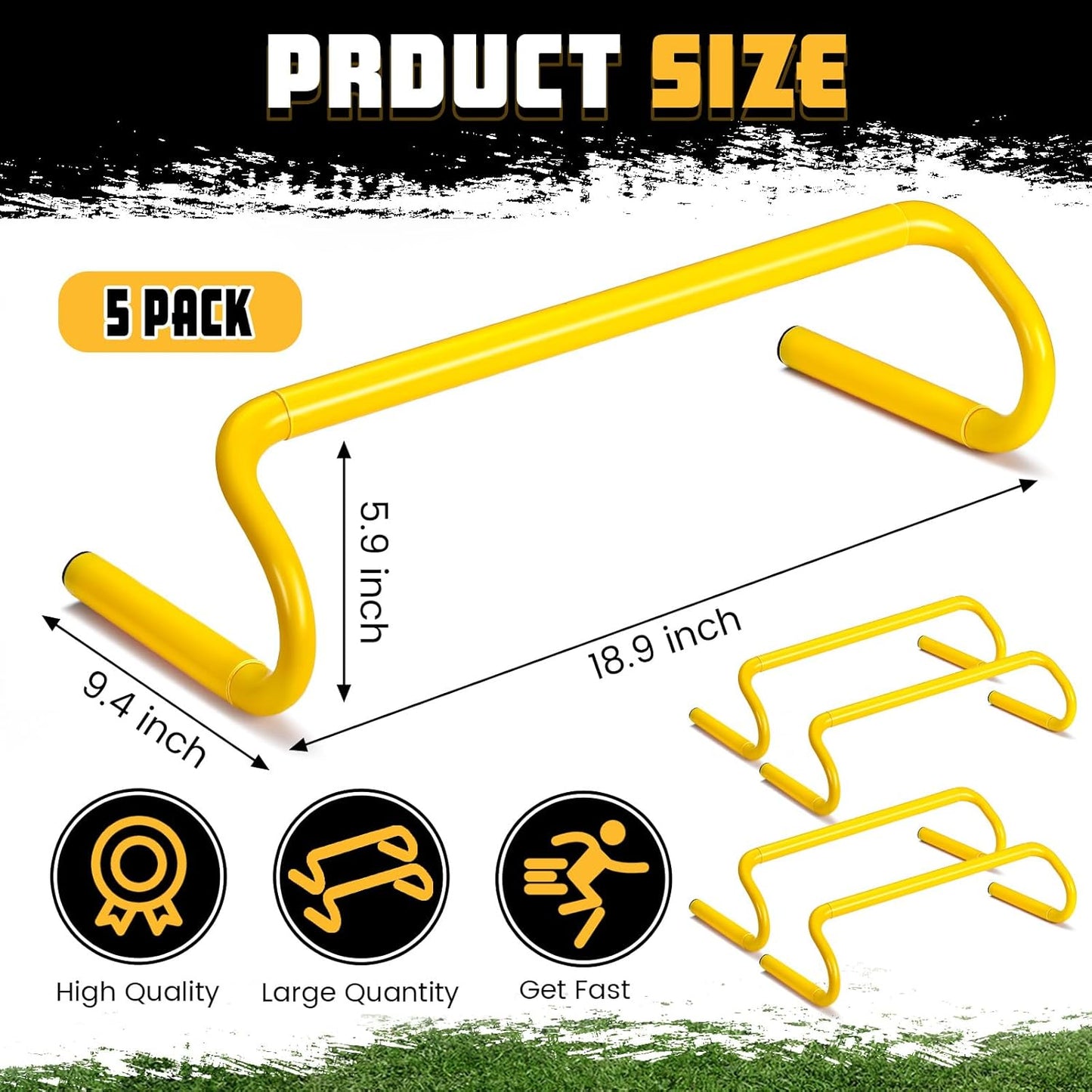 5 Pcs Speed Agility Training Hurdles Detachable Durable Equipment Plyometric and All Purpose Speed Training Hurdle Equipment for Athletes Soccer Basketball