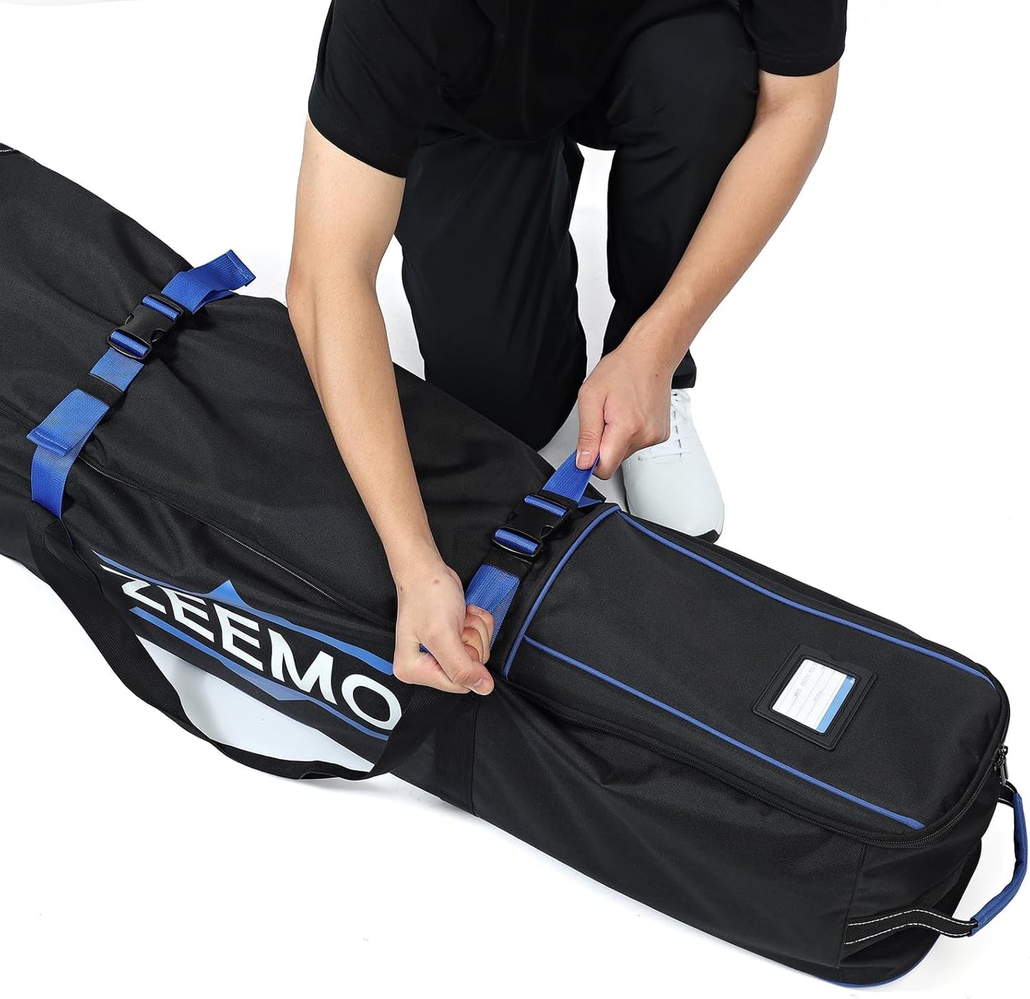 ZEEMO Golf Travel Bag, Full-Open Protective & Wheeled Airline-Approved Case for Clubs, Cart&StandBag, Soft-Sided Waterproof Cover Made of Heavy Duty Oxford