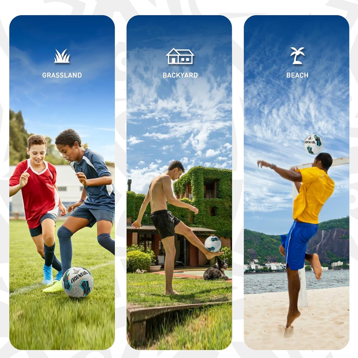 Soccer Ball Size 5 for All Age Recreational or Professional Outdoor Practice, PU Official Size&Weight, Size 5 Soccer Ball for Boys Youth Adults College Team, Ideal Gifts with Pump and Carry Net