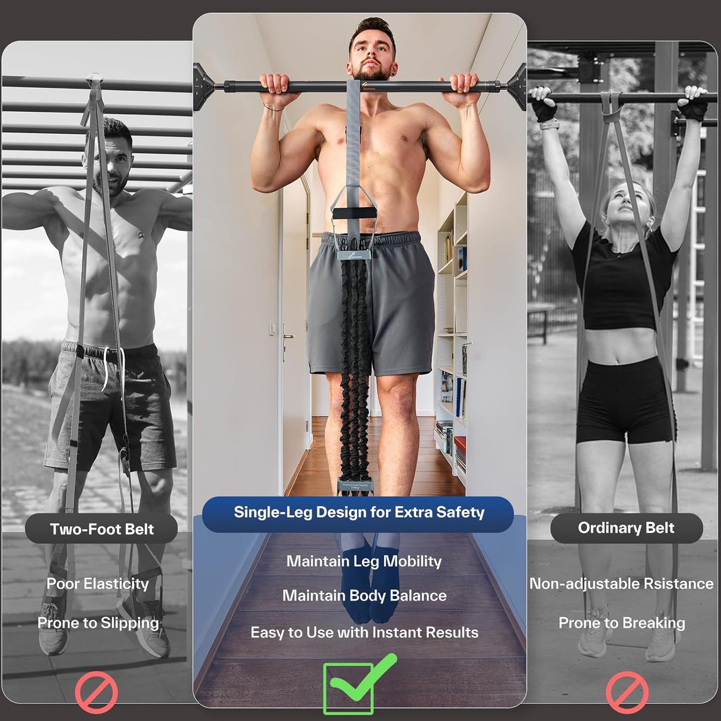 Pull up Asistance Bands - Sportneer Adjustable Resistance Bands for Pull Up Assistance with Anti-Slip Lock & Storage Bag, Heavy Duty Chin Up Bands for Fitness, Multi-Functional Calisthenics Equipment