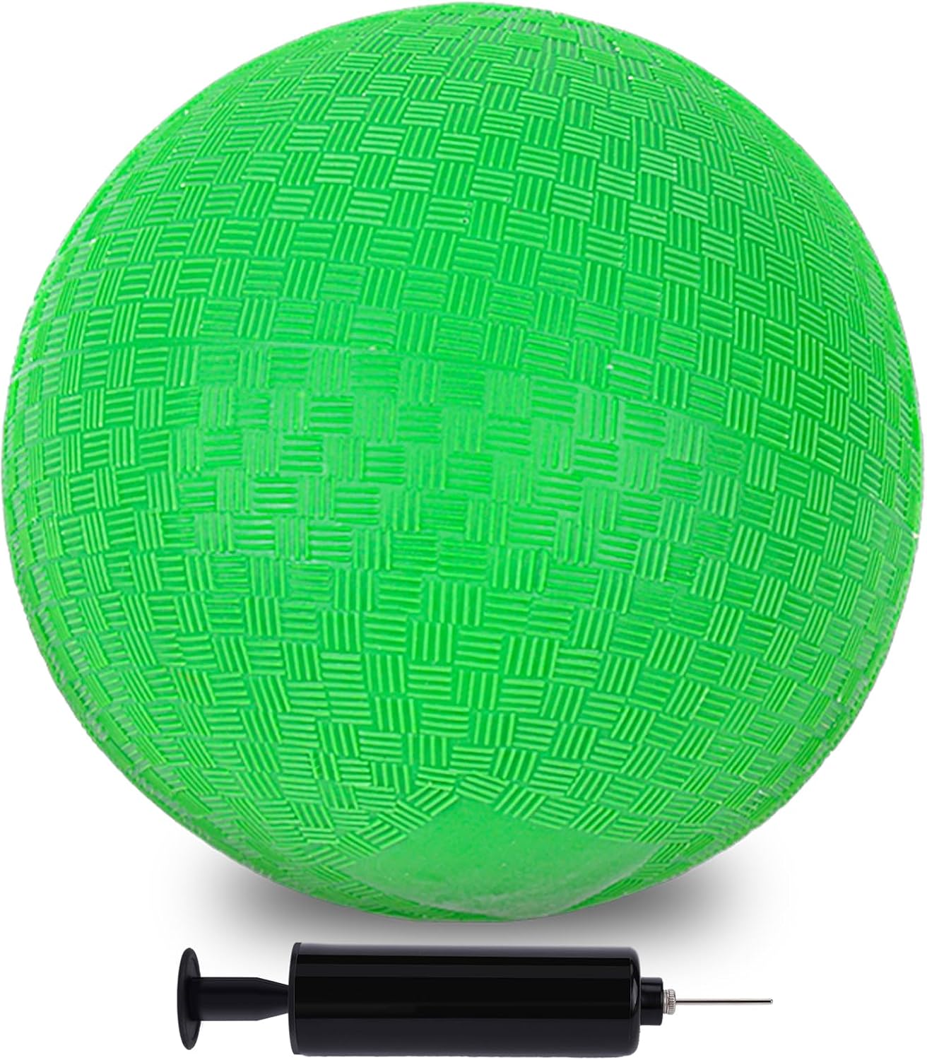 LovesTown Inflatable Playground Ball, 8.5 Inch Dodgeballs Kickballs with Air Pump, for 4 Square Ball Games, Sports Toys, Green