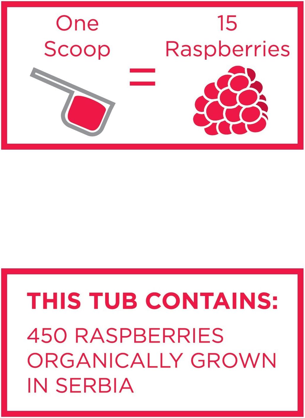 KOYAH - Organic Raspberry Powder 30 Servings (1 Scoop = 15 Raspberries), Freeze-Dried, Whole-Berry Powder, Equivalent to 450 Raspberries