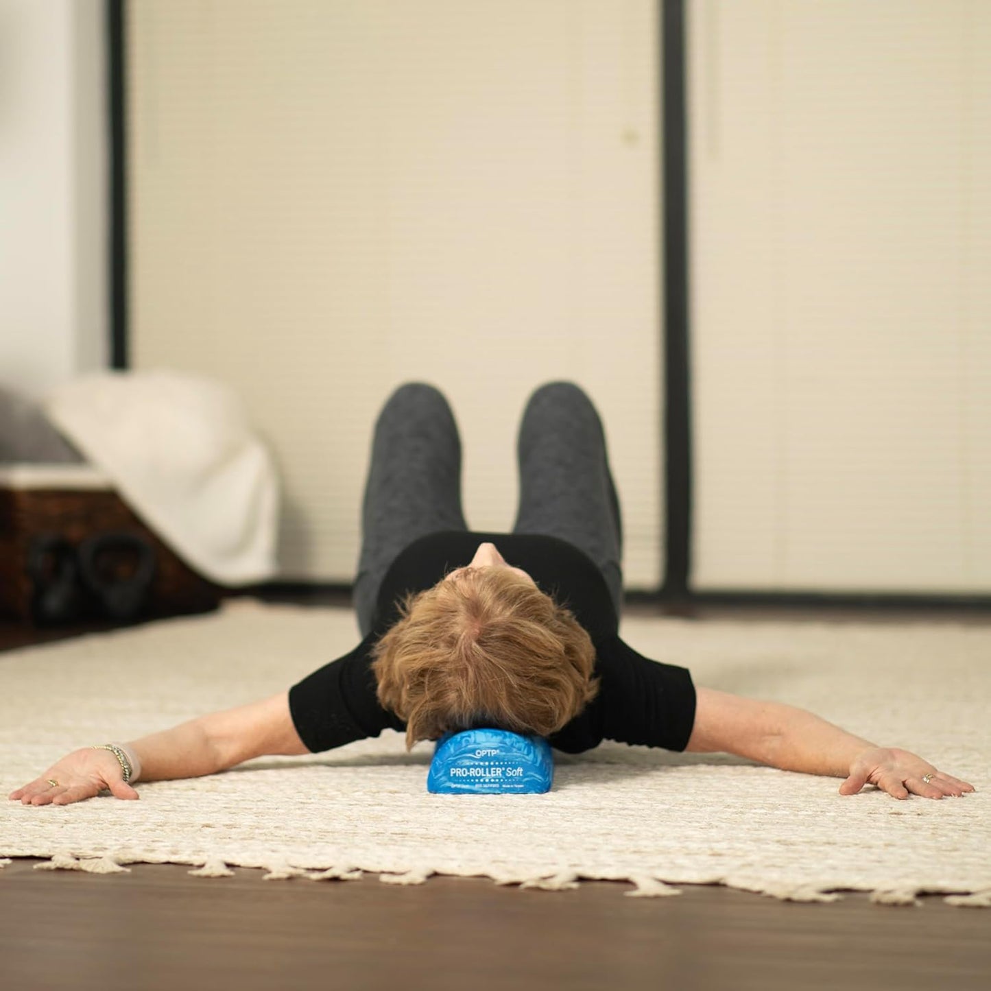 OPTP PRO-Roller Soft Density Foam Roller – Low Density Soft Foam Roller for Physical Therapy, Pilates, Yoga Foam Roll Exercises, and Muscle Recovery - Blue 36" x 6" x 3" Half-Round