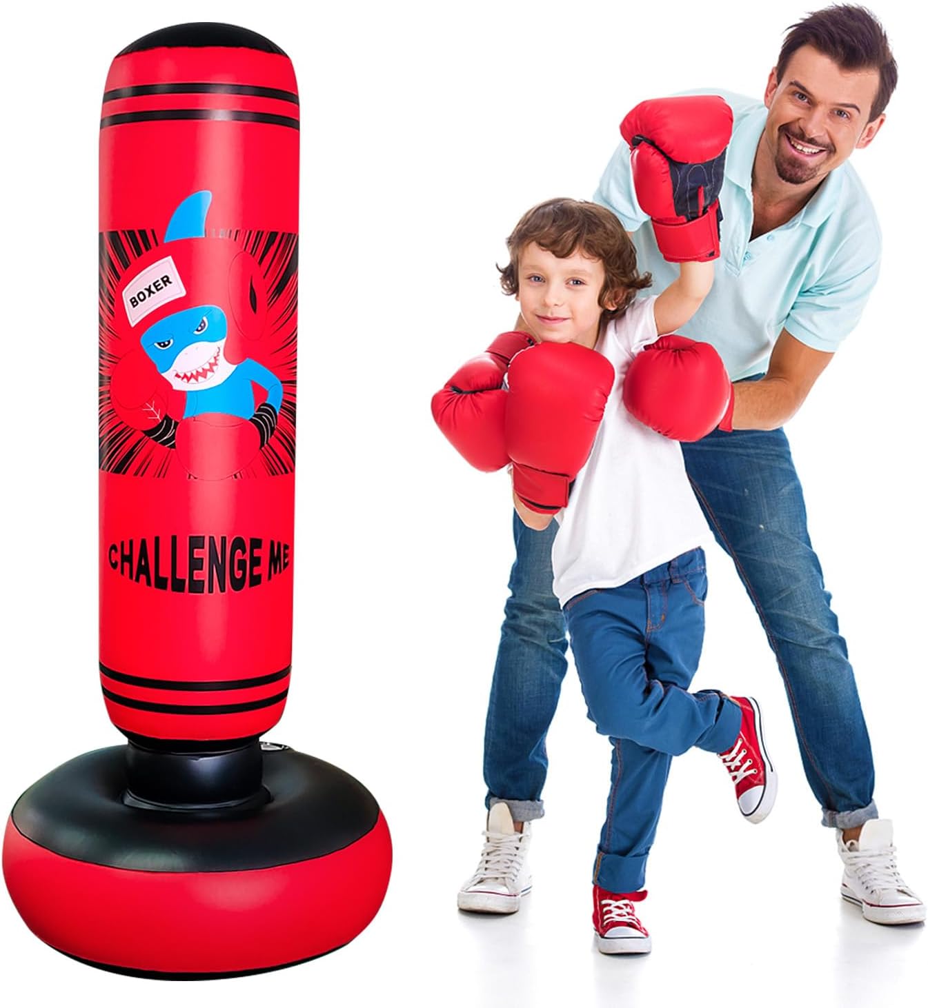 Punching Bag Kid,Boxing Bag for Kids,Inflatable Dummy, Inflatable Punching Bag, De-Stress Boxing Bag for Kids.