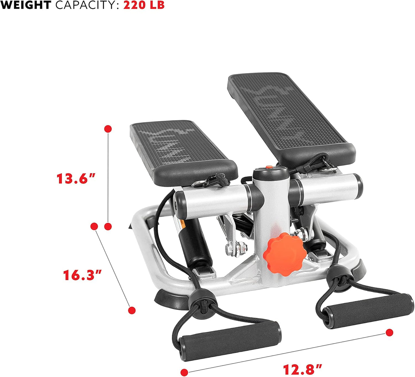 Sunny Health & Fitness Mini Steppers for Exercise at Home, Stair Step Workout Machine, Full Body Cardio Equipment, with Optional Free SunnyFit App Connection and Resistance Band