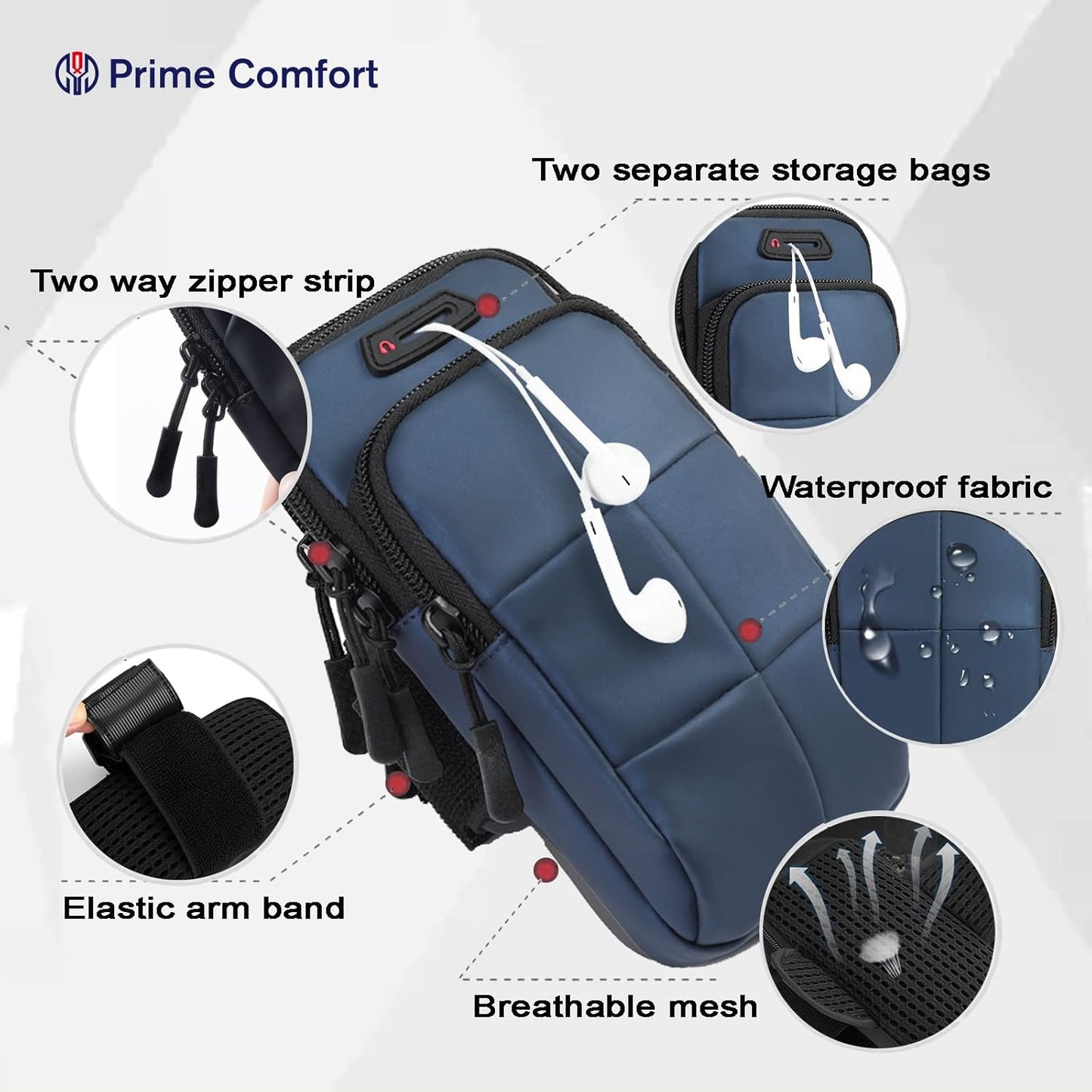 Phone Holder, Arm Bands for Workout, Use for Running, Walking, Hiking & Biking (Blue)