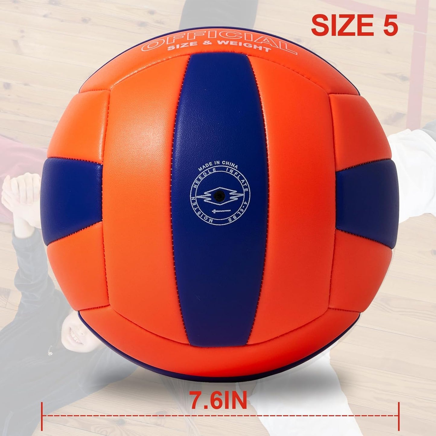 Volleyball Size 5 PU Leather Soft Indoor Outdoor Volleyballs Sports Training Game Play Ball for Beginner, Teenager, Adult, 8.2