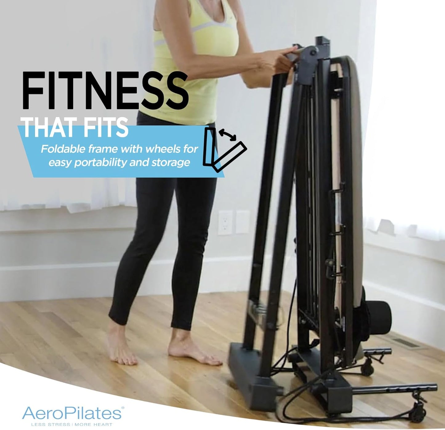 AeroPilates Reformer Home Workout Equipment, Pilates Machine w/Resistance