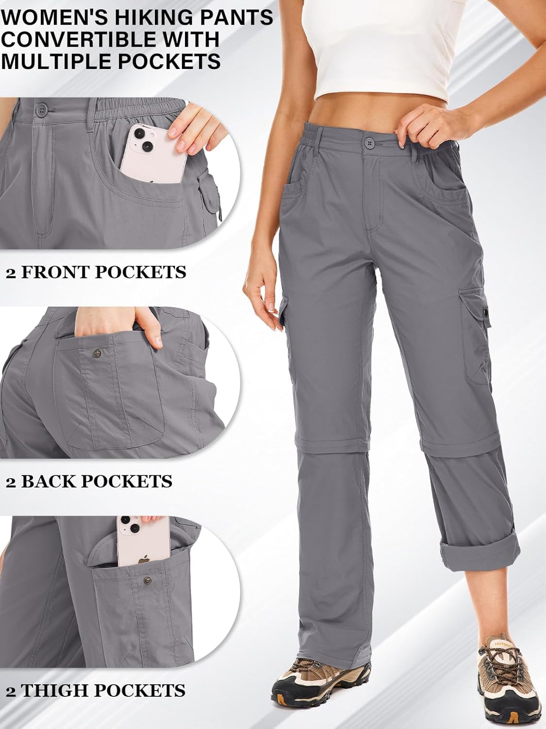Women's Hiking Pants Convertible Quick Dry Lightweight Zip Off Fishing Travel Safari Pants