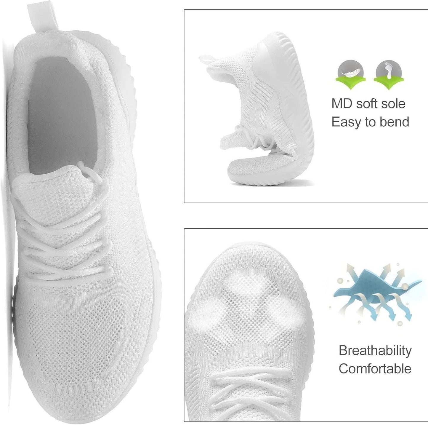 Men's Non Slip Running Shoes Ultra Light Breathable Casual Walking Shoes Fashion Sneakers Mesh Workout Sports Shoes