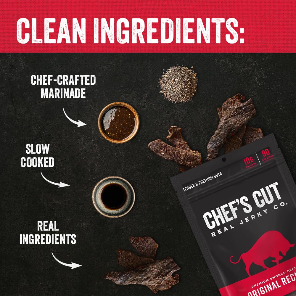 Chef's Cut Real Smoked Beef Original Recipe Jerky, 14 Ounce