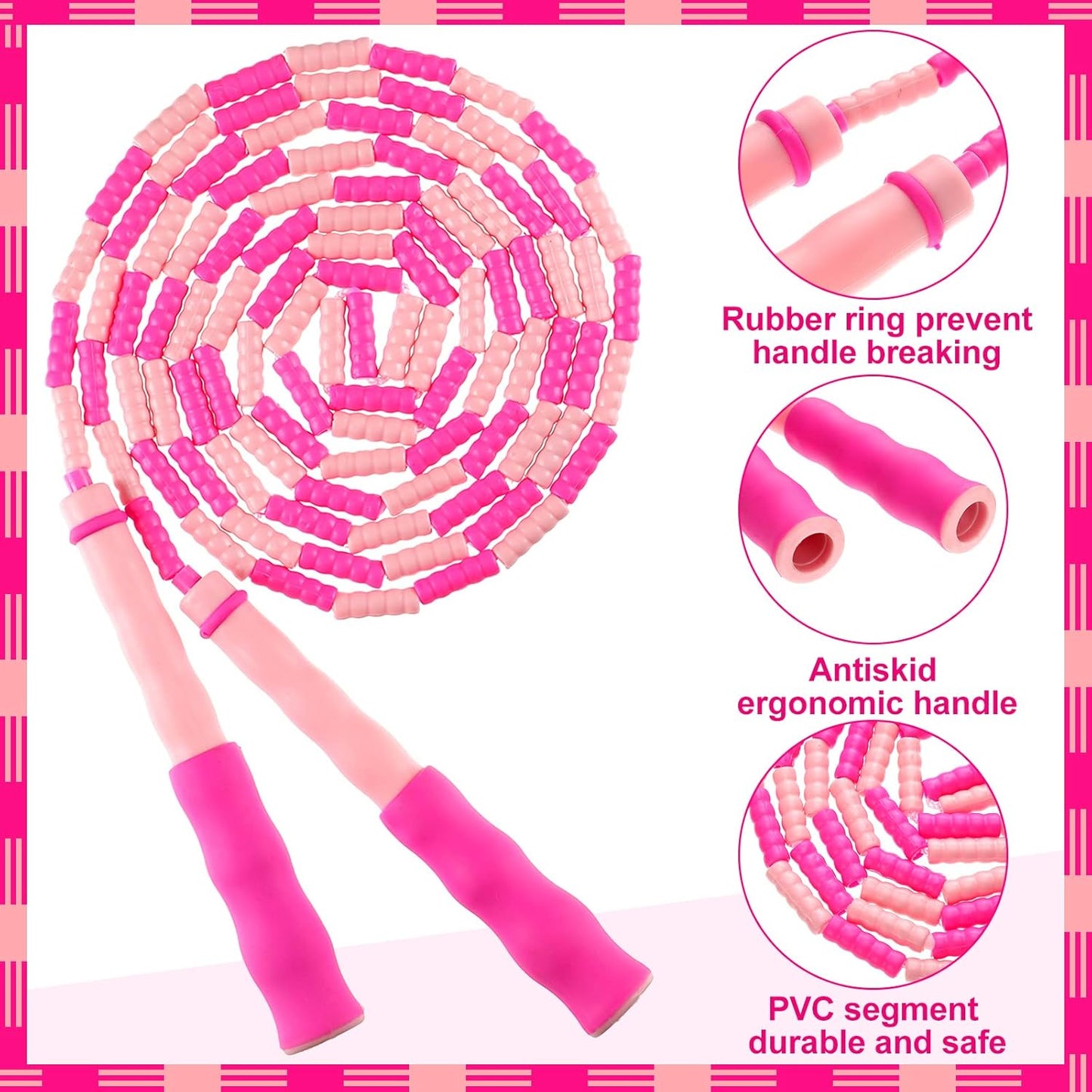 Yunsailing 20 Pack Jump Ropes for Adults Kids, 9.2 Feet Adjustable Length Free Segmented Skipping Rope Bulk Soft Beaded Jumping Ropes for Women Men Exercise Training Workout Weight Loss