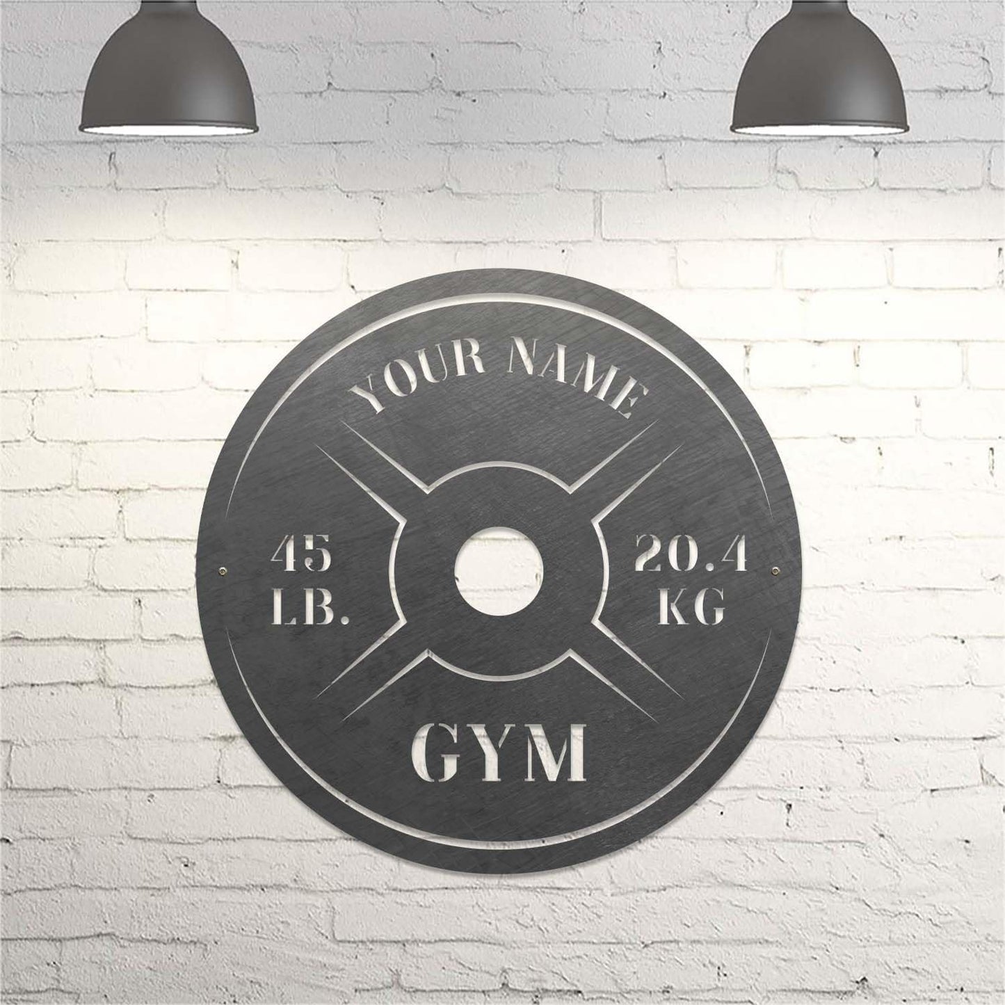 Personalized Home Gym LED Tin Metal Sign Multiple Sizes, Weight Lifting Exercise Workout Room Training Fitness Center Motivational Inspirational Quotes Decor Wall Art Hanging Accessories (11 w/o LED)